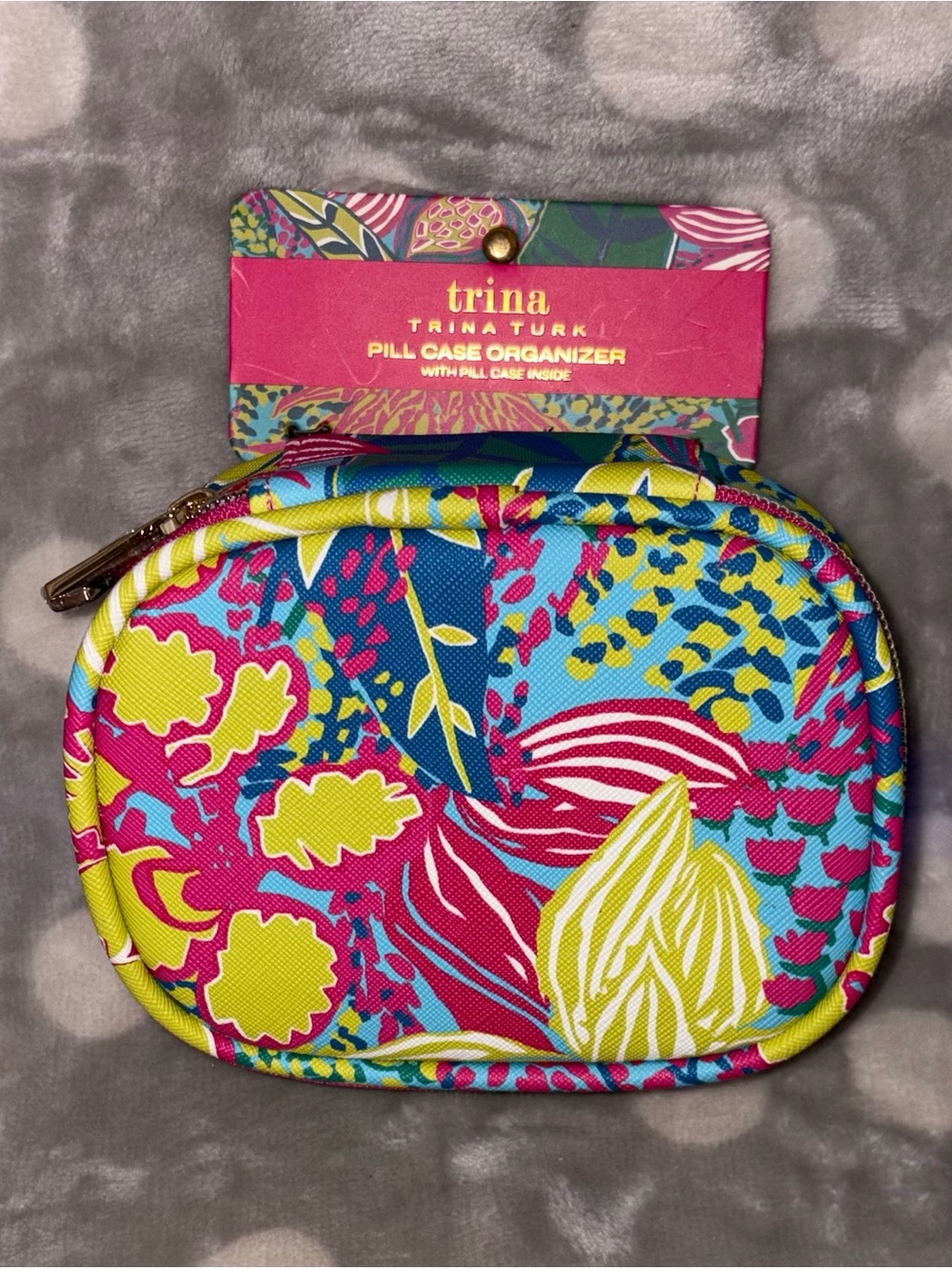Trina Turk Bright Floral Pill Case Organizer - NEW